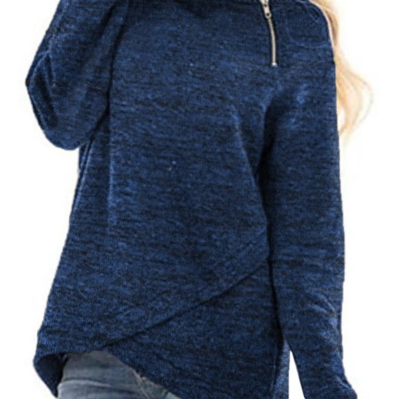Zipper Blue Sweatshirt - Picture 4 of 4